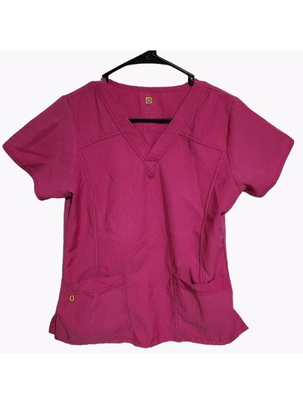 Wonderwink Scrub Top Womens Size Small Pink Short Sleeve Medical Nurse Uniform